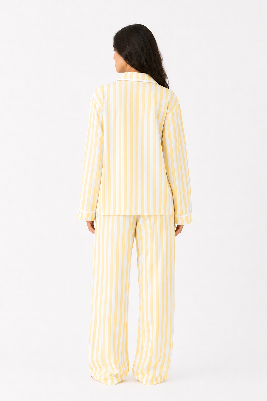 Butter yellow and White striped Pyjama